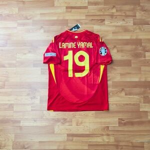 Lamine Yamal # 19 2024 Spain Fan  Version Home Jersey Size Medium